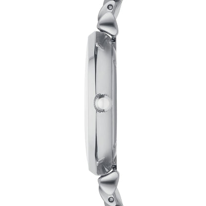 Emporio Armani AR1908 Women’s White Dial Silver Stainless Steel Gianni T-Bar Watch