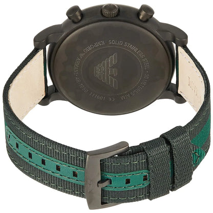 Emporio Armani Luigi XLarge AR1950 Green Fabric Strap Watch