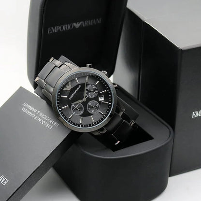 Emporio Armani Renato AR2454 All-Black Chronograph Watch