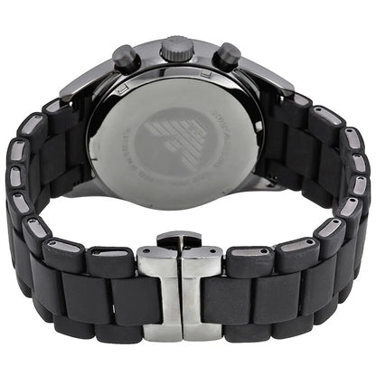 Emporio Armani Tazio AR5889 Sportivo Black Rubber Chronograph Watch