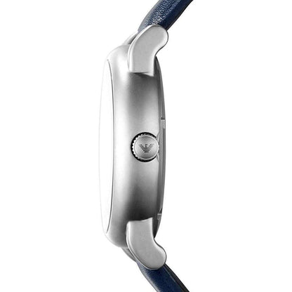 Emporio Armani Luigi AR60011 Meccanico Automatic Open-Heart Blue Leather Watch
