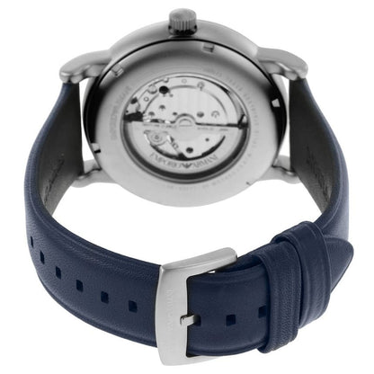 Emporio Armani Luigi AR60011 Meccanico Automatic Open-Heart Blue Leather Watch