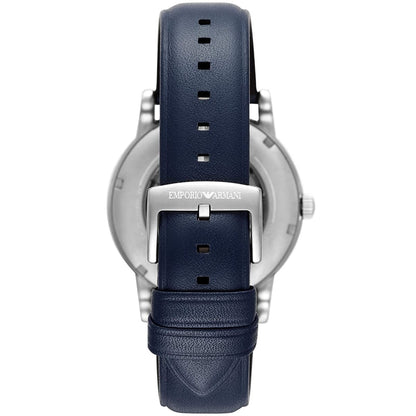 Emporio Armani Luigi AR60011 Meccanico Automatic Open-Heart Blue Leather Watch