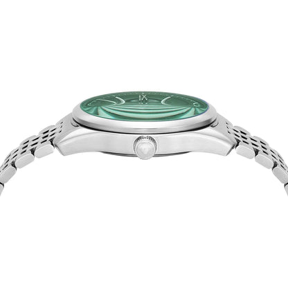 Emporio Armani Antonio AR60091 Silver-Tone Green Skeleton Automatic Men's Watch