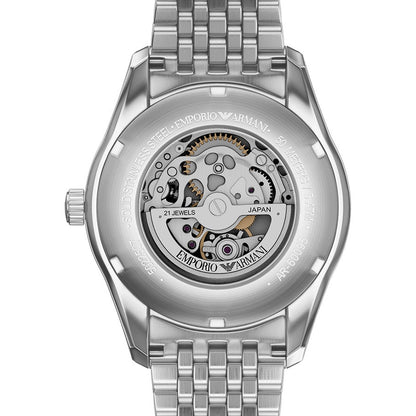 Emporio Armani Antonio AR60095 Silver-Tone Beige Skeleton Automatic Men's Watch