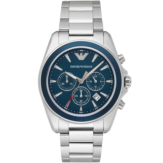 Emporio Armani Tazio Large AR6091 Silver Chronograph Watch