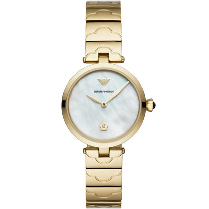 Emporio Armani AR11198 Silver Mesh MOP Crystal Watch