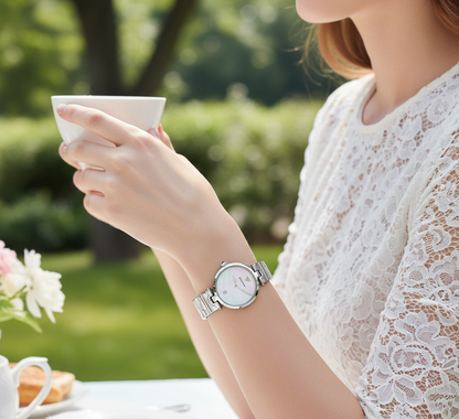 Emporio Armani Arianna AR11235 Silver Floral Link Watch