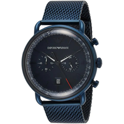 Emporio Armani Aviator AR11289 All-Blue Mesh Chronograph Watch