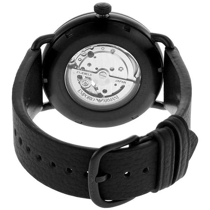 Emporio Armani Aviator AR60028 Meccanico Automatic Black Leather Watch