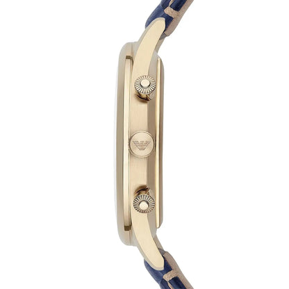 Emporio Armani Beta AR1862 Blue Leather Gold Watch