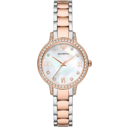 Emporio Armani Cleo AR11499 Two-Tone Mother of Pearl Ladies Watch