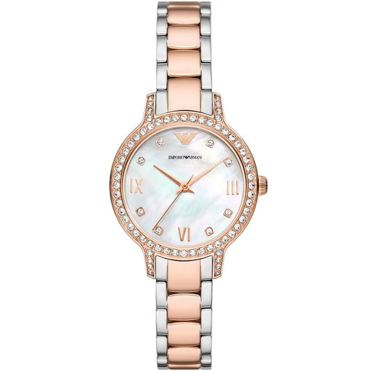 Emporio Armani Cleo AR11499 Two-Tone Mother of Pearl Ladies Watch
