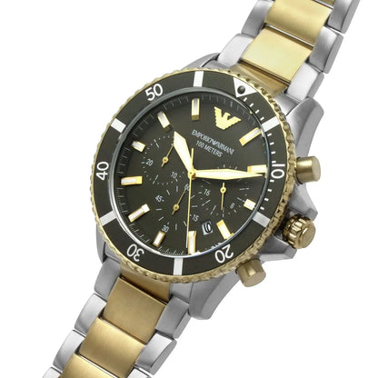 Emporio Armani Diver AR11361 Two-Tone Green Dial Watch
