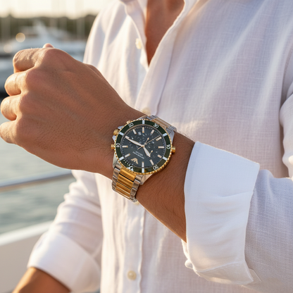 Emporio Armani Diver AR11361 Two-Tone Green Dial Watch