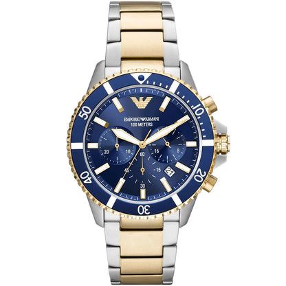 Emporio Armani Diver AR11362 Two-Tone Blue Chronograph Watch