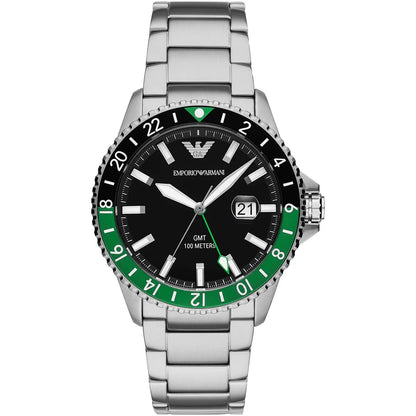 Emporio Armani Diver AR11589 GMT Green & Black Bezel Men's Watch