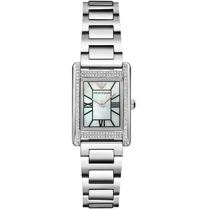 Emporio Armani Genni AR11625 Silver Rectangular Ladies Watch