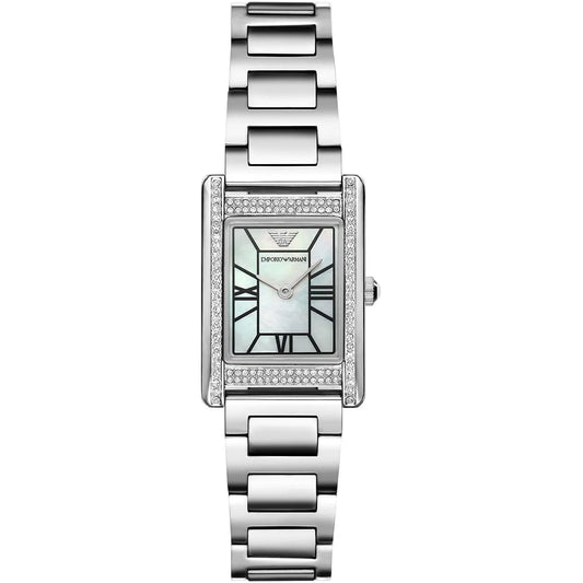 Emporio Armani Genni AR11625 Silver Rectangular Ladies Watch