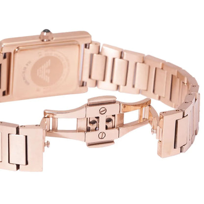 Emporio Armani Genni AR11641 Rose Gold Green Rectangular Ladies Watch