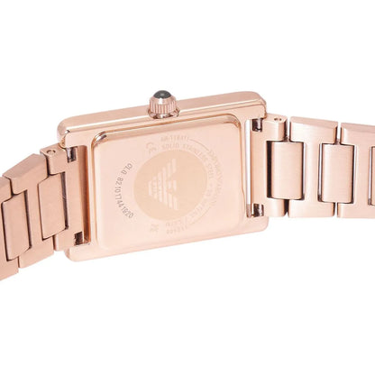 Emporio Armani Genni AR11641 Rose Gold Green Rectangular Ladies Watch