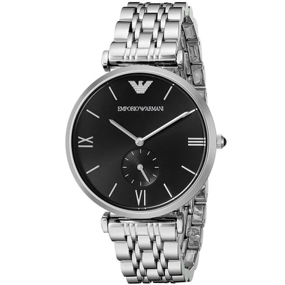 Emporio Armani Gianni T-Bar AR1676 Black Dial Small Seconds Watch