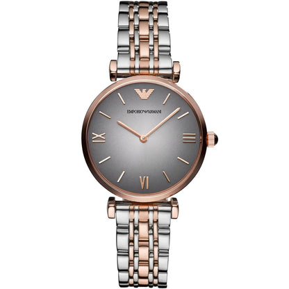 Emporio Armani Gianni T-Bar AR1725 Two-Tone Silver & Rose Gold Watch