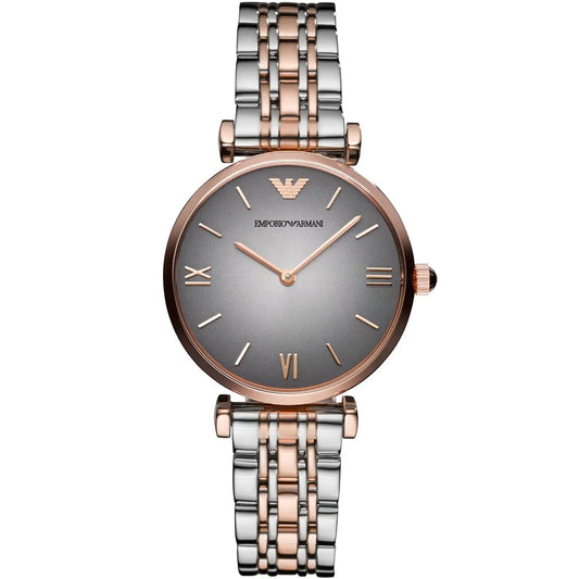 Emporio Armani Gianni T-Bar AR1725 Two-Tone Silver & Rose Gold Watch
