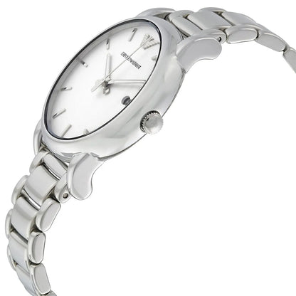Emporio Armani Luigi AR1854 White Dial Silver Steel Watch