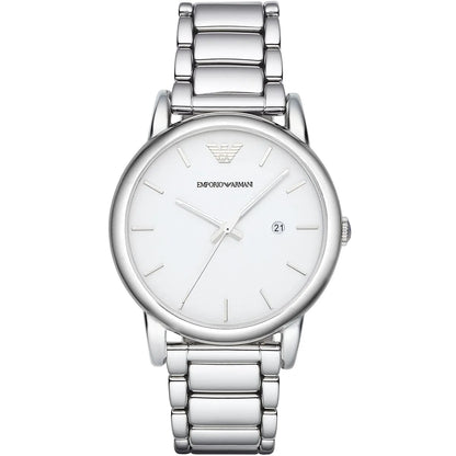 Emporio Armani Luigi AR1854 White Dial Silver Steel Watch