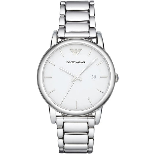 Emporio Armani Luigi AR1854 White Dial Silver Steel Watch