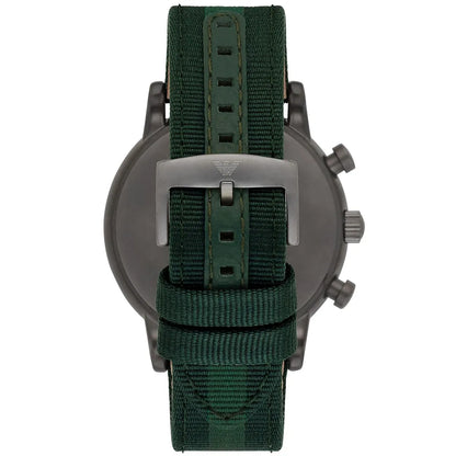 Emporio Armani Luigi XLarge AR1950 Green Fabric Strap Watch