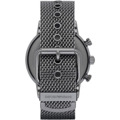 Emporio Armani Luigi AR1979 Gunmetal Mesh Blue Dial Watch
