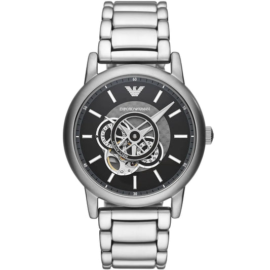 Emporio Armani Luigi AR60021 Meccanico Automatic Open-Heart Black Dial Watch