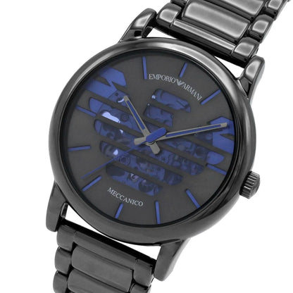 Emporio Armani Luigi AR60029 Meccanico Skeleton Gunmetal & Blue Watch