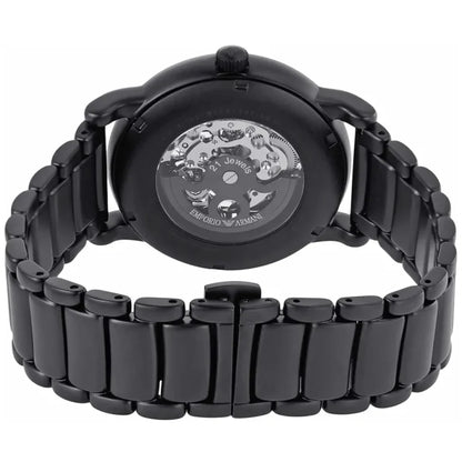 Emporio Armani Luigi AR60045 Meccanico Automatic Full Black Skeleton Watch