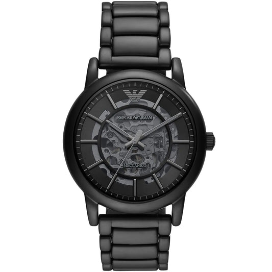 Emporio Armani Luigi AR60045 Meccanico Automatic Full Black Skeleton Watch