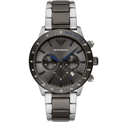 Emporio Armani Mario AR11391 Grey Dial Blue Accents Watch