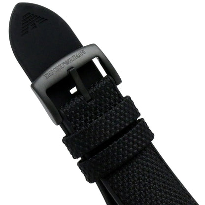 Emporio Armani Mario AR11453 All-Black Chronograph Fabric Watch