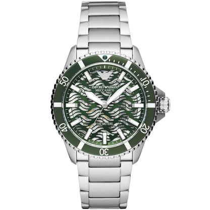 Emporio Armani Meccanico AR60061 Automatic Green Skeleton Dial Watch