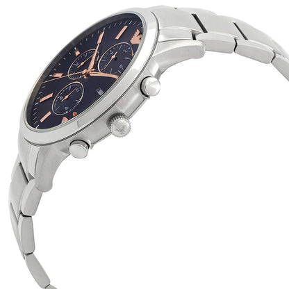 Emporio Armani Renato AR11458 Blue Dial Rose Gold Accents Watch