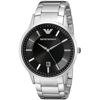 Emporio Armani Renato AR2457 Black Dial Silver Steel Watch