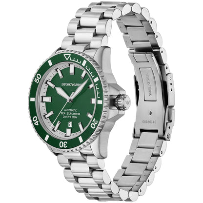 Emporio Armani Sea Explorer AR60088 Automatic Green Dial Diver's Watch