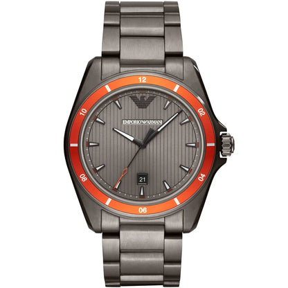 Emporio Armani Sigma AR11178 Gunmetal Watch with Orange Bezel