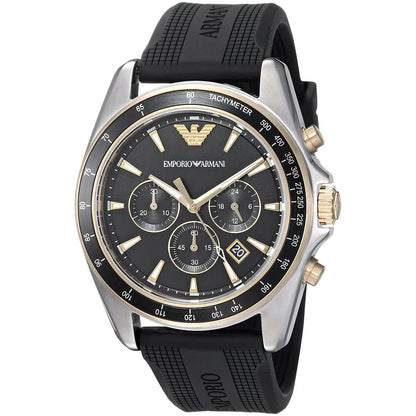 Emporio Armani Sigma AR80003 Chronograph Black Rubber Strap Men's Watch