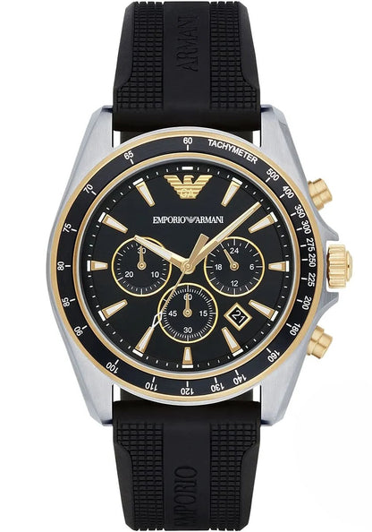Emporio Armani Sigma AR80003 Chronograph Black Rubber Strap Men's Watch