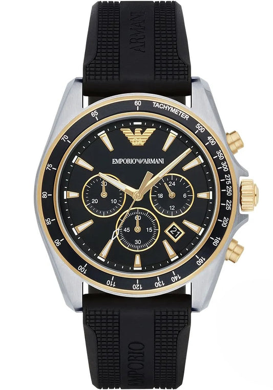 Emporio Armani Sigma AR80003 Chronograph Black Rubber Strap Men's Watch