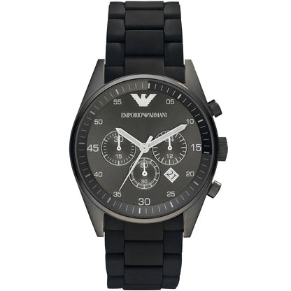 Emporio Armani Tazio AR5889 Sportivo Black Rubber Chronograph Watch