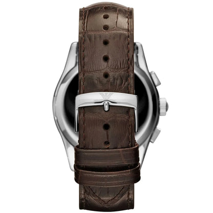 Emporio Armani Valente AR1634 Champagne Dial Brown Leather Watch