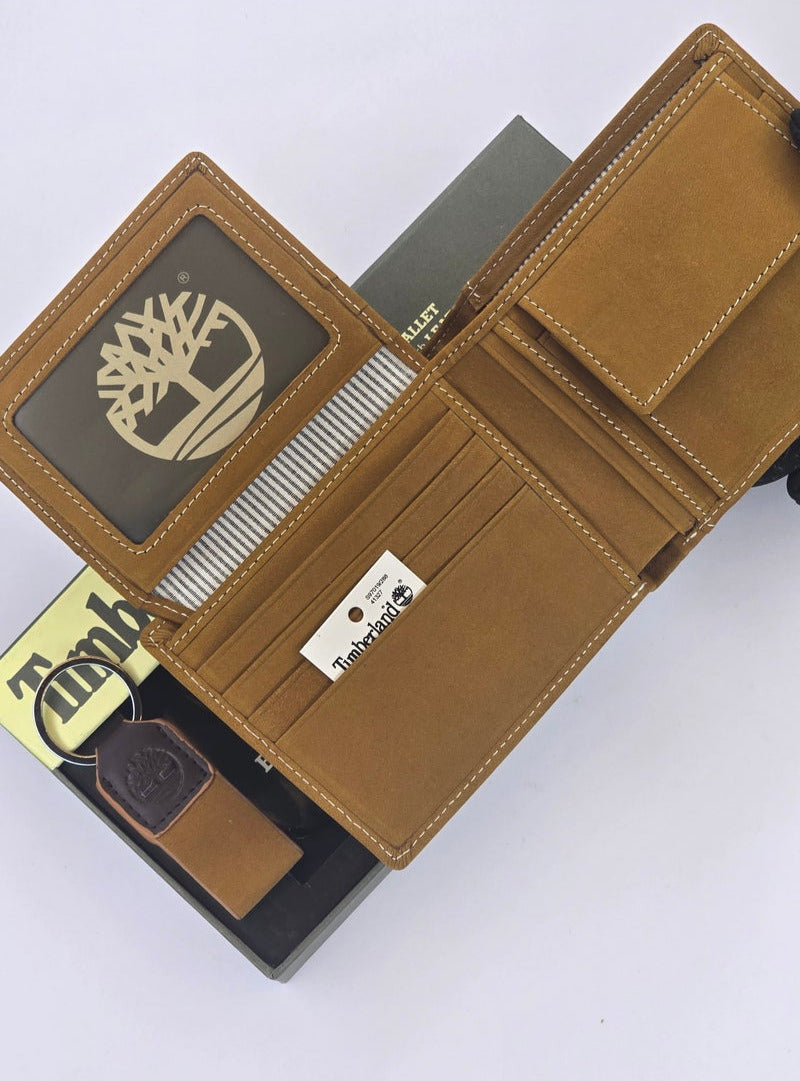 TL Light Brown Wallet-Keychain Set For Men 15#